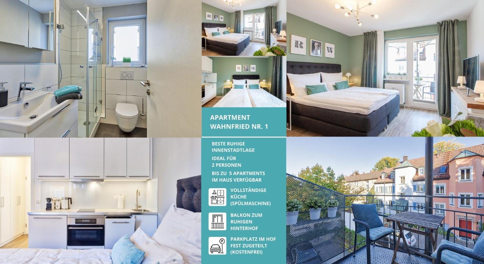 Wahnfried Nr1 - Cityapartment Mit Kueche, Duschbad, Balkon, Parkplatz - Zentral Aber Ruhig Apartment Bayreuth